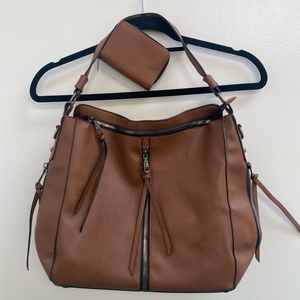 2 Piece Set - Brown Wallet and Shoulder Bag NWOT